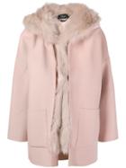 Clips Hooded Coat - Pink & Purple