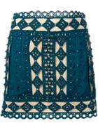 Zimmermann Lace Embroidered Skirt - Blue
