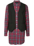 Johnundercover Checked Waistcoat Shirt - Multicolour