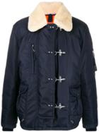 Fay Textured Collar Hook Jacket - Blue
