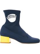 Chiara Ferragni Flirting Boots, Women's, Size: 37, Blue, Neoprene/leather