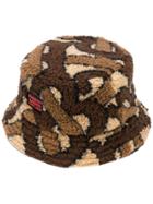 Burberry Monogram Fleece Bucket Hat - Brown