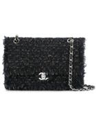 Chanel Vintage Furry Double Flap Bag - Black
