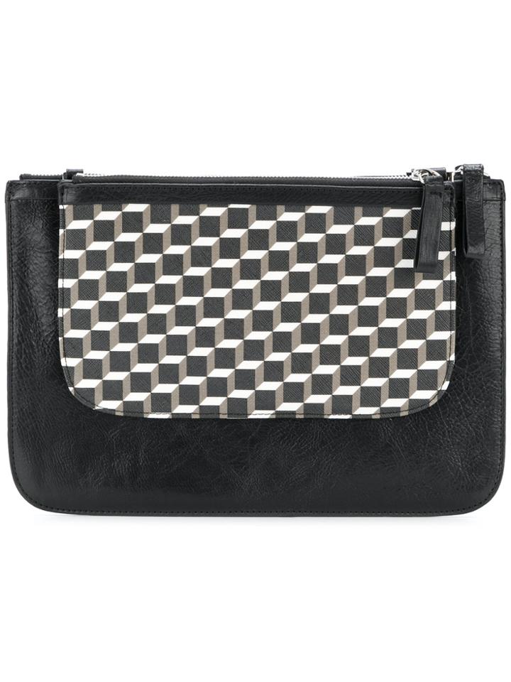 Pierre Hardy Geometric Pattern Clutch - Black