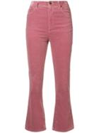 Miu Miu Flared Cropped Corduroy Trousers - Pink & Purple