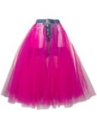 Unravel Project Denim Shorts With Tulle Skirt - Pink
