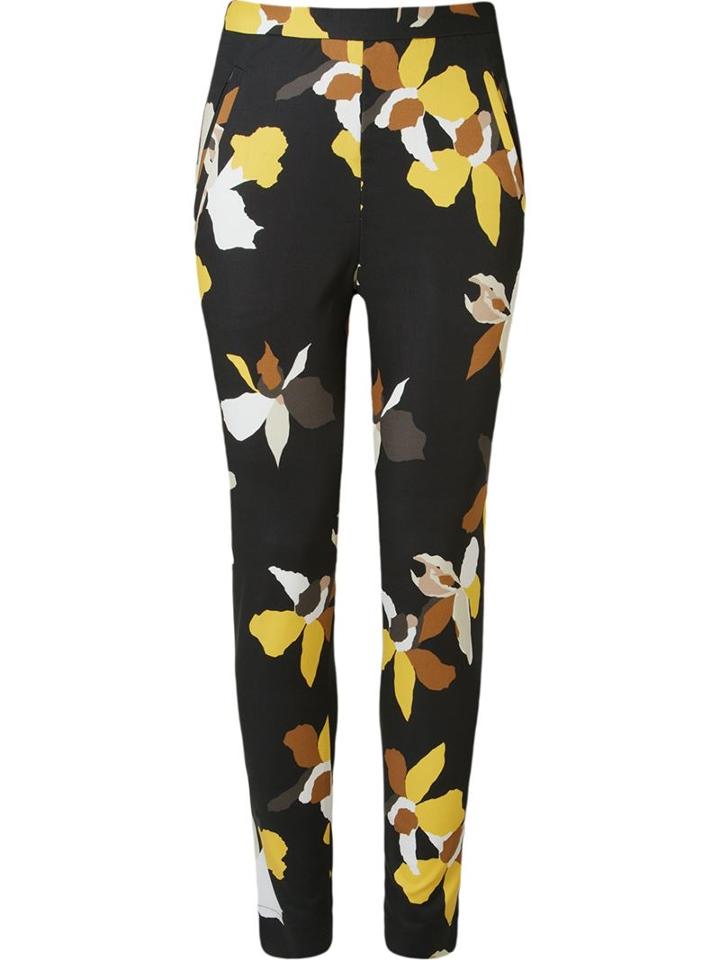 Andrea Marques Printed Cropped Trousers, Women's, Size: 36, Black, Cotton/spandex/elastane