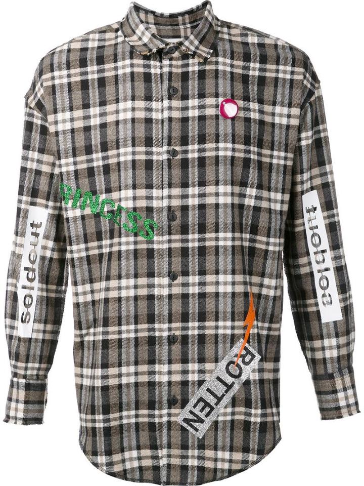 Sold Out Frvr 'susi 51' Flannel Shirt, Men's, Size: Xl, Nude/neutrals, Cotton/polyester/other Fibers