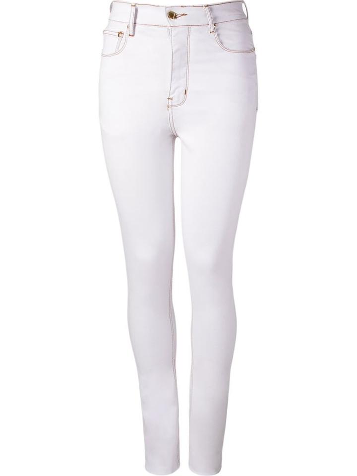 Amapô High Waist Skinny Trousers, Women's, Size: 40, White, Cotton/spandex/elastane