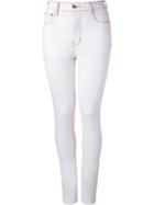 Amapô High Waist Skinny Trousers, Women's, Size: 40, White, Cotton/spandex/elastane