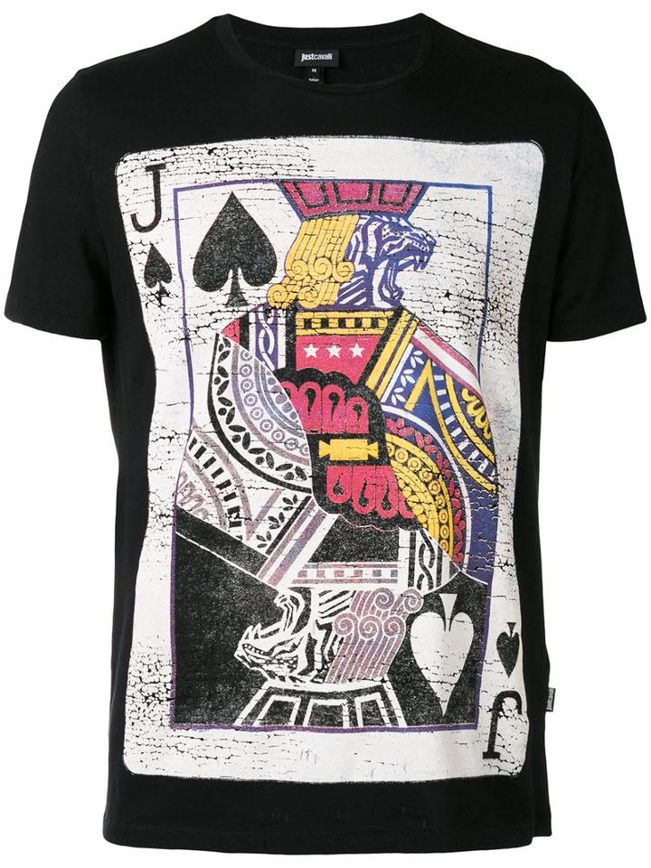 Just Cavalli - Playing Card Print T-shirt - Men - Cotton - L, Black, Cotton