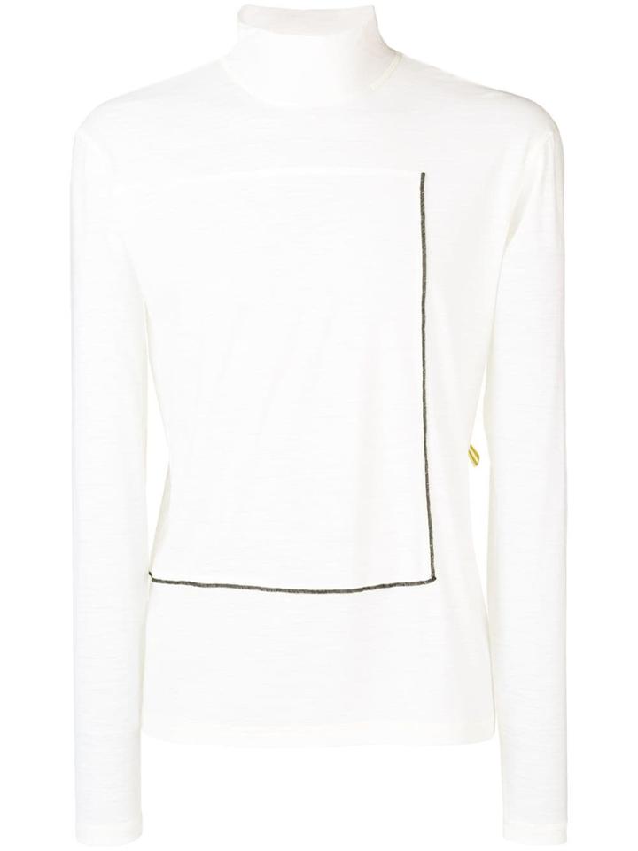 Oamc Contrast Piped Trim Top - White