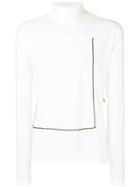 Oamc Contrast Piped Trim Top - White