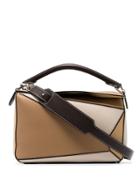 Loewe Brown And Neutral Puzzle Leather Shoulder Bag - Neutrals