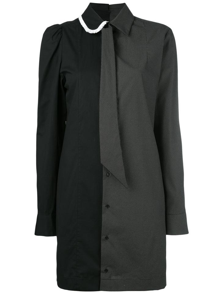 A.f.vandevorst Two-tone Collared Dress - Black