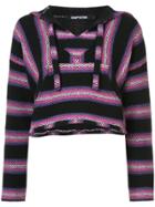 Adaptation Striped Hooded Jumper - Black
