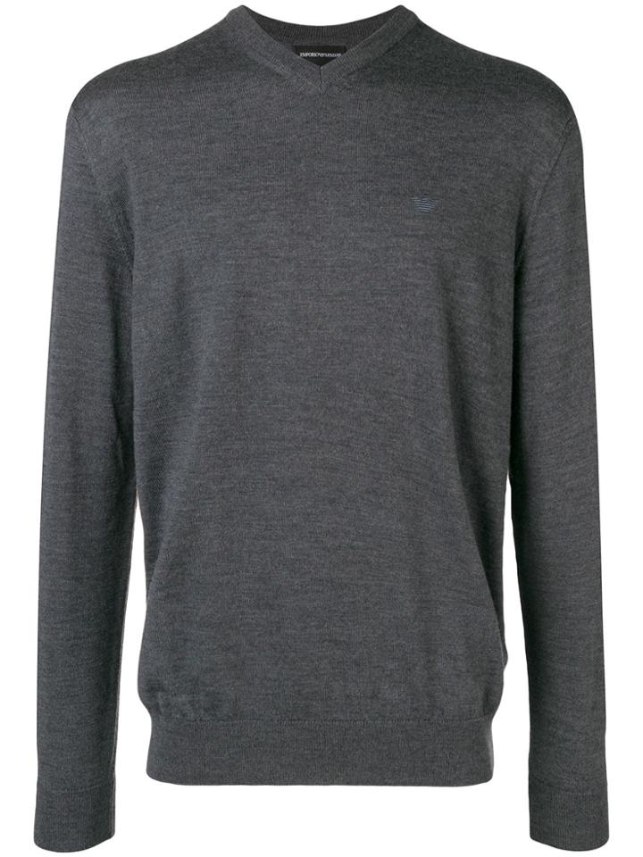 Emporio Armani V-neck Pullover - Grey