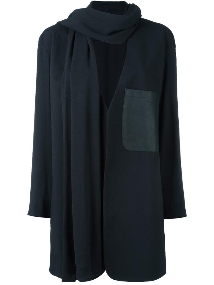 Dusan Scarf Collar Coat, Women's, Size: Small, Black, Viscose