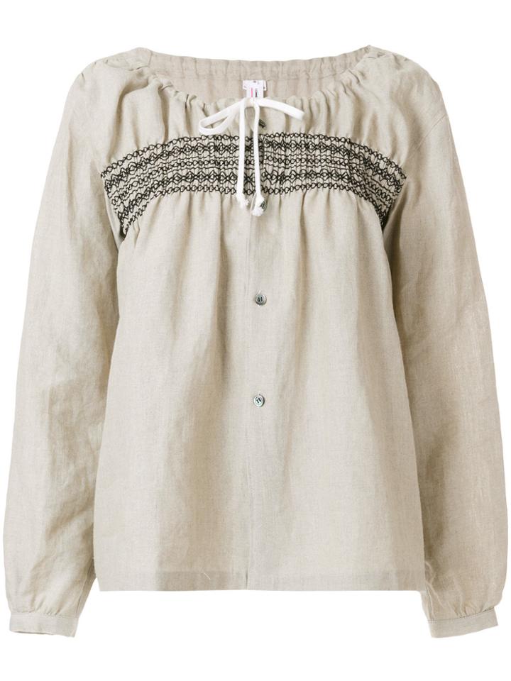 Comme Des Garçons Girl Flared Long-sleeve Top - Nude & Neutrals