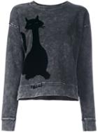 Marc Jacobs Cat Print Sweatshirt, Women's, Size: Large, Grey, Cotton