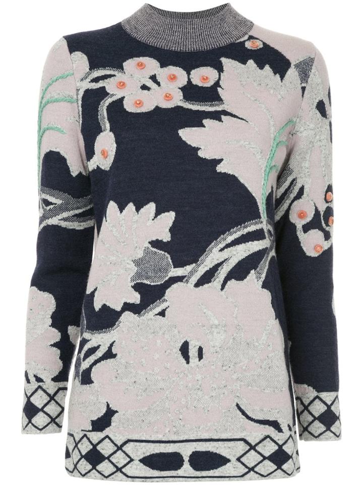 Onefifteen Floral Pattern Sweater - Pink & Purple