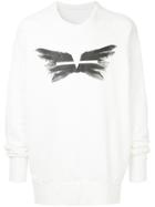 Julius Wing Print Sweatshirt - White
