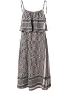 Cecilie Copenhagen Ruffled Midi Dress, Women's, Size: 1, Black, Cotton