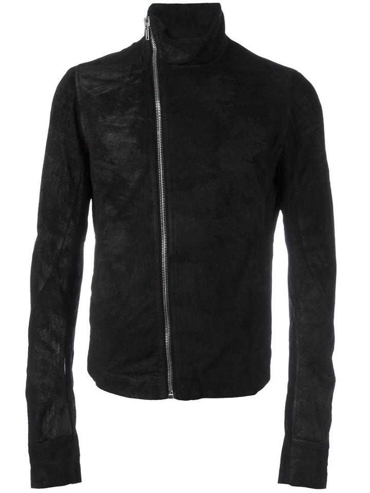 Rick Owens Mollio's Biker Jacket, Men's, Size: 50, Black, Sheep Skin/shearling/cupro/cotton