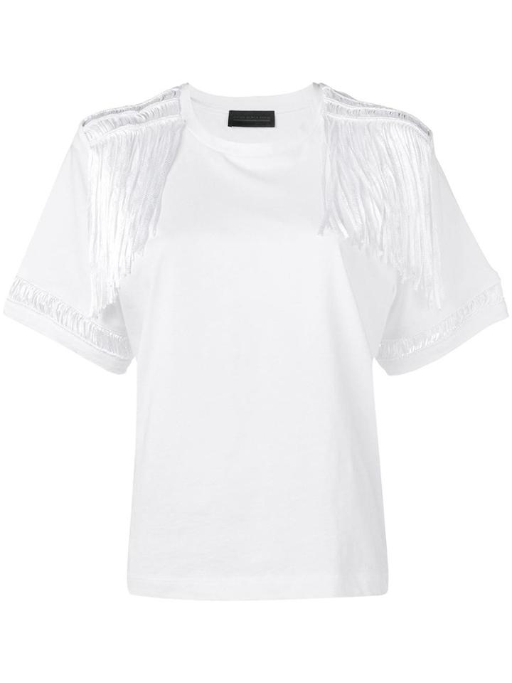 Diesel Black Gold Jersey Top With Lace Details - White