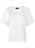Diesel Black Gold Jersey Top With Lace Details - White