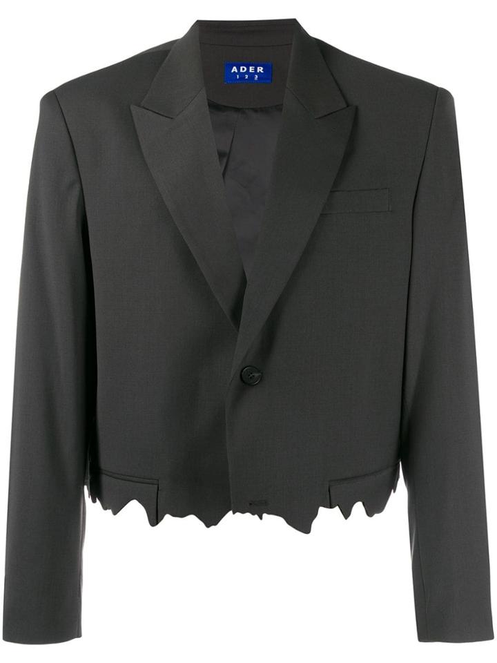Ader Error Distressed Fitted Blazer - Grey
