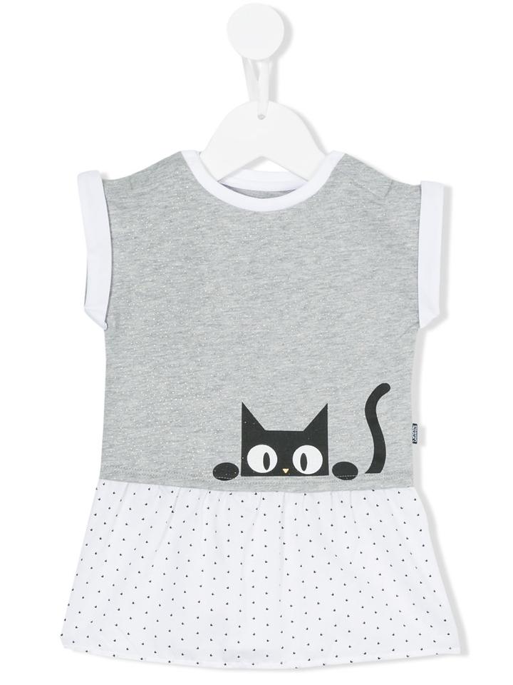 Karl Lagerfeld Kids - Cat Print Dress - Kids - Cotton - 6 Mth, Grey