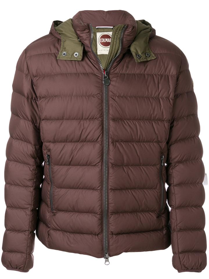 Colmar Padded Logo Plaque Jacket - Brown