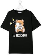 Moschino Kids Bear Phone Print T-shirt - Black