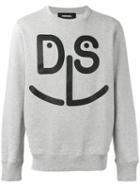 Diesel Face Printed Sweatshirt, Men's, Size: Medium, Grey, Cotton