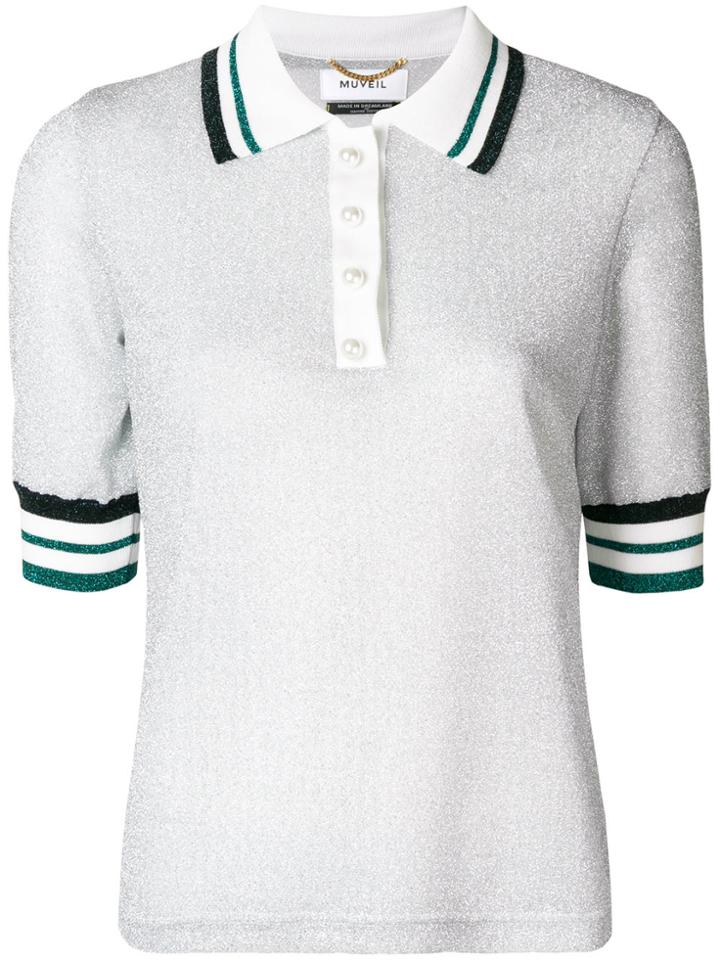Muveil Lurex Polo Shirt - Metallic