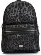 Dolce & Gabbana Vulcano Backpack, Grey, Cotton/calf Leather/polyamide