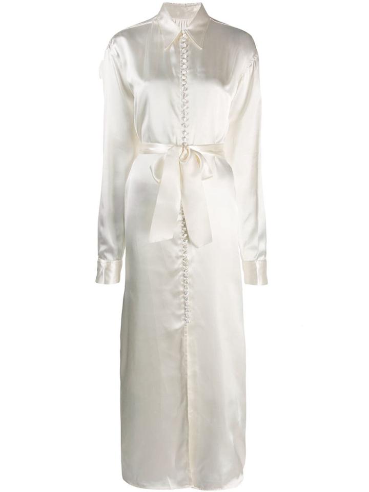 Mm6 Maison Margiela Button Shirt Dress - White