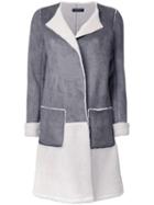 Loveless Open Colour Block Coat, Women's, Size: 36, Grey, Polyester