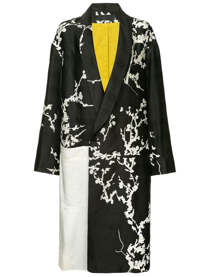 Haider Ackermann Doule Breasted Printed Coat - Black