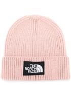 The North Face Logo Patch Ribbed Beanie - Pink & Purple