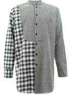 Song For The Mute Contrast Checked Bib Shirt - Black