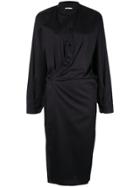 Lemaire Asymmetric Shirt Dress - Black