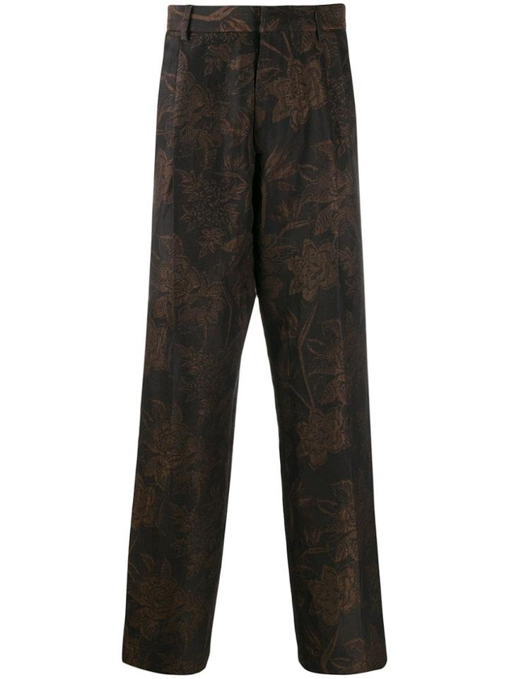 Etro Patterned Tapered Trousers - Black