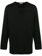 Yohji Yamamoto Long-sleeve Fitted Sweatshirt - Black