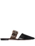 Fendi Sabot Logo Mules - Black