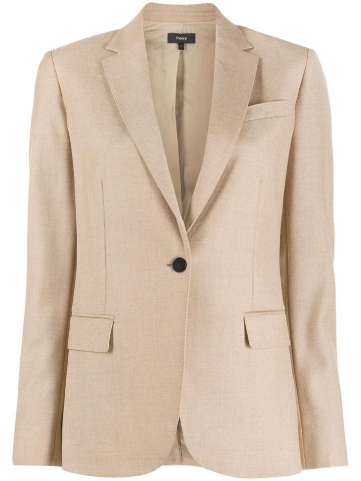 Theory Single Breasted Blazer - Neutrals