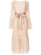Perseverance London Belted Lace Dress - Nude & Neutrals