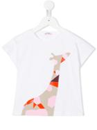 Il Gufo Giraffe Print T-shirt, Girl's, Size: 12 Yrs, White