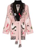 Alanui Fringed Embroidered Cardigan - Pink